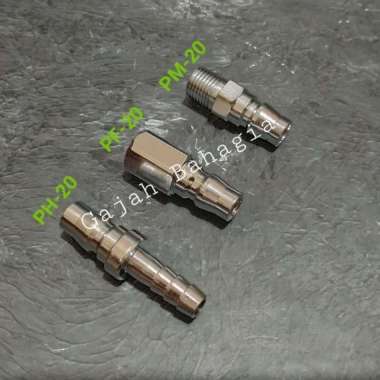 Quick coupler angin 1/4 PH PF PM 20 nepel kopler selang kompresor PM-20