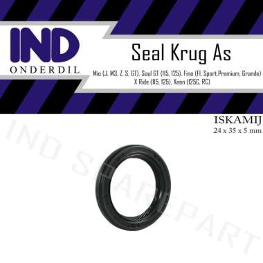 IND Onderdil Seal Krug As Motor for Yamaha Mio J/ Z/ S/ M3 125/ GT/ Soul GT 115/ New 125 [24x35x5] B