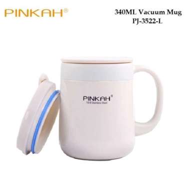 PINKAH PJ-3522-L Tumbler Termos Kopi Coffee Mug Dingin Panas 340ML White White