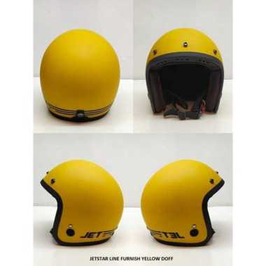 Helm Bogo Retro JETSTAR LINE FURNISH YELLOW DOFF