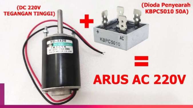 Dinamo Motor AC/DC 220V TEGANGAN TINGGI 3500rpm (8190) No Bracket