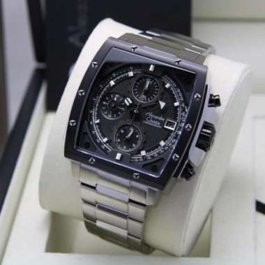 Jam Tangan Alexandre Christie AC 6376 MCLIPBA Chronograph Pria Hitam Kulit