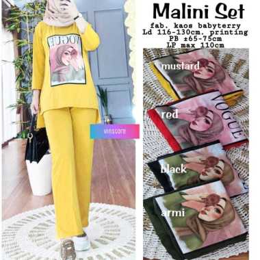 JESLA FASHION MALINI SET BAHAN KAIN CRINKLE AIRFLOW SETCEL KEKINIAN SETCEL WANITA JUMBO SETELAN WANI