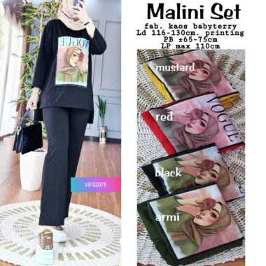 JESLA FASHION MALINI SET BAHAN KAIN CRINKLE AIRFLOW SETCEL KEKINIAN SETCEL WANITA JUMBO SETELAN WANI