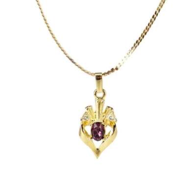 1901 Jewelry Kalung Wanita Emethyst Stone 64 Lapis Emas