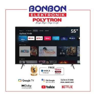 Polytron Smart Google TV 55 Inch PLD 55UG5959 Digital 4K UHD