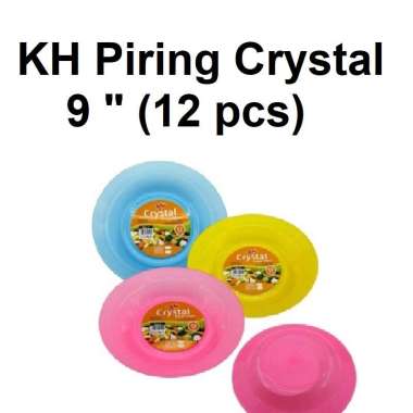 KH Piring Makan Plastik 9 inch Crystal 12 pcs