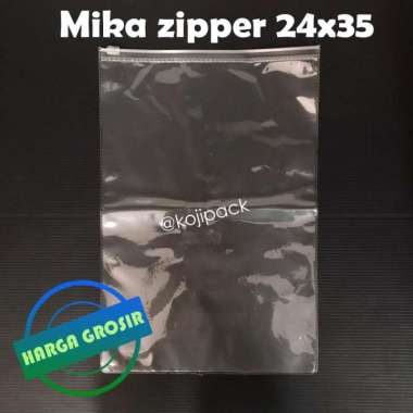 Plastik Mika Zipper 24x35 Dompet Kosmetik Cosmetic Pouch Organizer Bag