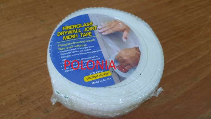COD Kasa 1" x 20 M gipsum joint tape Lakban gypsum Lem Fiber DRYWALL JOINT MESH Textile Fiberglass G