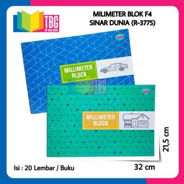 1 PCS (20 LEMBAR) MILIMETER BLOCK F4 SINAR DUNIA/ KERTAS MILIMETER FOLIO/ GRAPH PAPER PAD (R-3775)