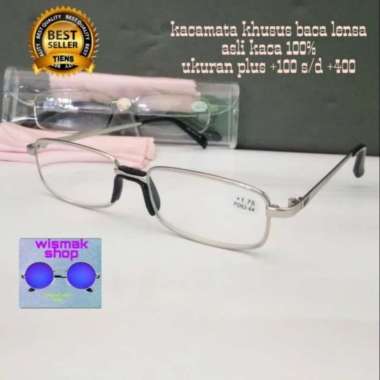 kacamata baca lensa asli kaca ukuran plus plus125