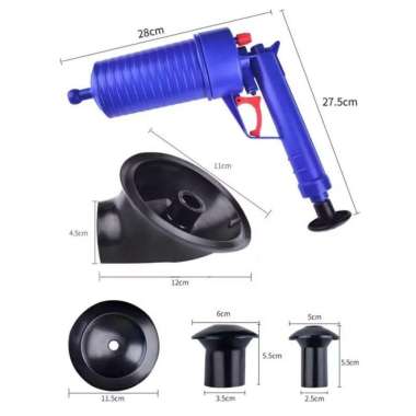 Pompa Mekanik Sedot WC Wastafel Plunger Drain Buster Pompa WC Mampet Biru