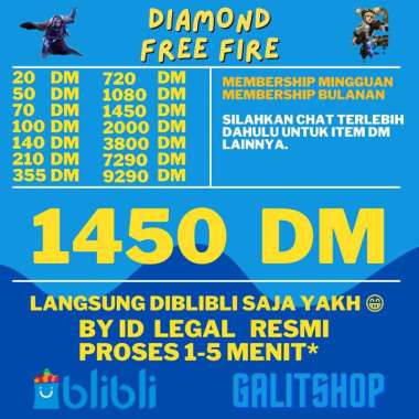 Diamond FREE FIRE - 1450 DM FF