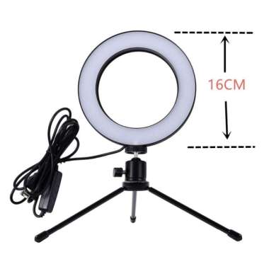 Ring light Tripod mini 16cm Lampu halo ring light LED Multicolor