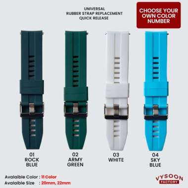Strap Tali Jam Karet Rubber Pengganti / Strap Rubber Karet 20mm 22mm 20mm