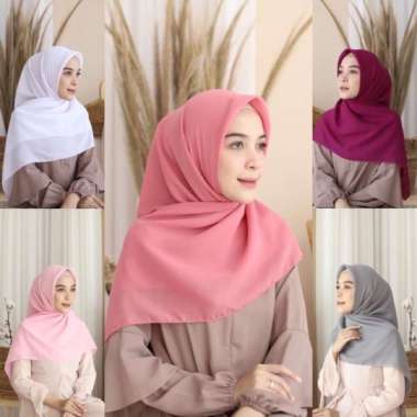 Jilbab Bella Square Polycotton Biru Tosca