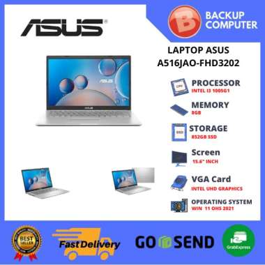 LAPTOP ASUS A516JAO-FHD3202 Silver i3-1005G1