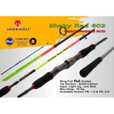 JORAN LIGHT JIGGING JAKKARU SHAKY RED 602 180 PE 1-3 2-4 RING FUJI - PE 1-3 PE 2-4