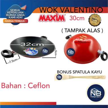 Maxim Valentino Wajan Penggorengan Teflon Anti Lengket 30cm Wok