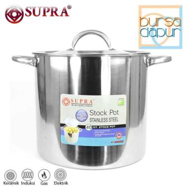 Supra Stainless Steel Stockpot 40 qt (37 Liter) / Panci Stainless Jumbo
