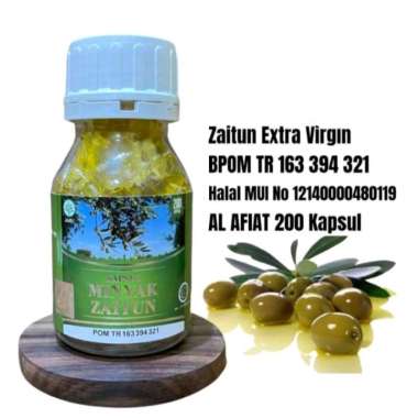 KAPSUL MINYAK ZAITUN 100% MURNI BPOM | Zaitun Extra Virgin Olive Oil AL AFIAT 200