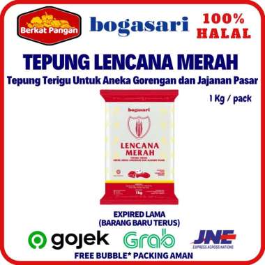 Tepung Terigu Bogasari Segitiga Biru / Cakra Kembar / Lencana Merah 1 Kg Lencana Merah