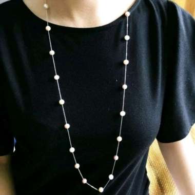 Kalung 80cm Kalung Hijab Wanita Kalung Panjang Mutiara Air Tawar