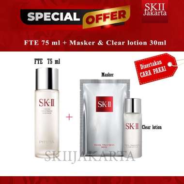 SKII SK II SK-II FACIAL TREATMENT ESSENCE 75 ML MASKER DAN CLEAR LOTION