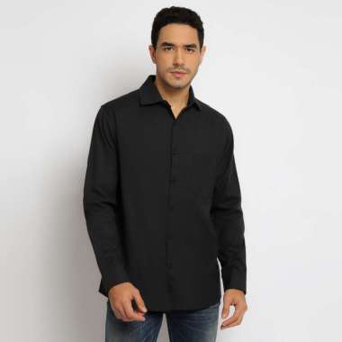 PAULMAY Kemeja Pria Lengan Panjang Hitam - Reguler Fit HItam S