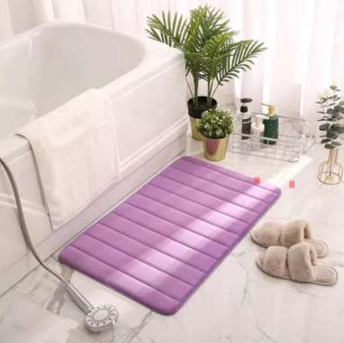 Keset Kaki Foam 40x60cm Anti Slip Kamar Mandi Dapur Keset 40x60 Ungu