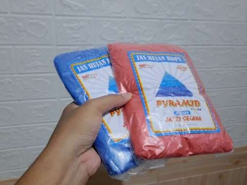 JAS HUJAN PLASTIK STELAN JAKET CELANA ( PYRAMID )