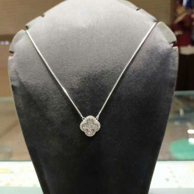 Kalung Clover Alhambra VCA Emas Putih 750