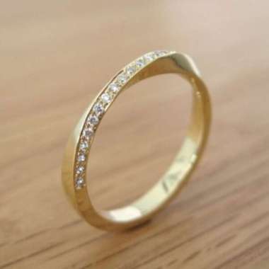 1901 Jewelry Cincin Berlian Swarovski Twist Lapis Emas