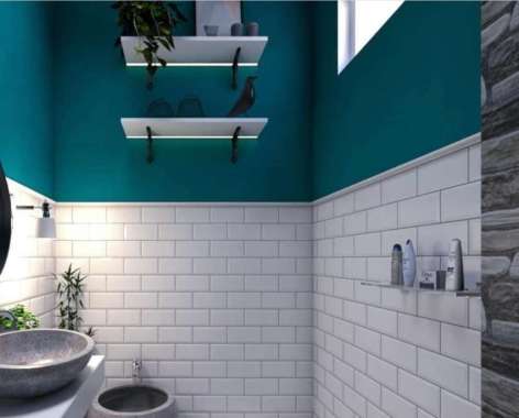 KERAMIK DINDING TEMBOK KAMAR MANDI TOILET WC BEVEL 10X20 CM KEKINIAN