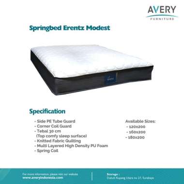 Avery - Spring Bed Erentz Modest Series Ukuran.120,160,180x200 180 x 200