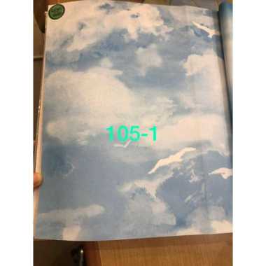 Wallpaper Dinding Motif Awan 3D 2A biru