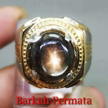 Batu Black Safir Star Bangsing Bagus Asli n 1975 Hitam