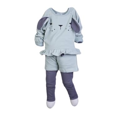 Chloebaby Shop Rabbit F947 Setelan Baju Anak - Green Chloebaby Shop Rabbit F947 Setelan Baju Anak - Green
