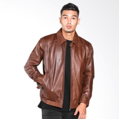 KALONG JKD 010 Mens Lamb Skin Waisted Leather Rib Jaket Pria