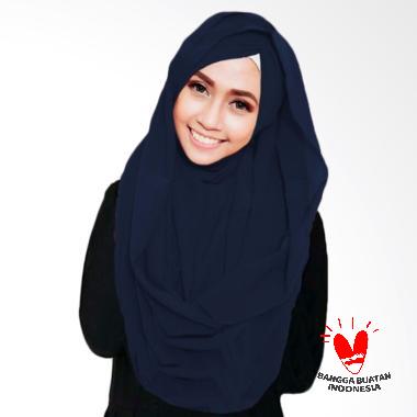 Milyarda Hijab Shiren Kerut Jilbab Instant - Navy