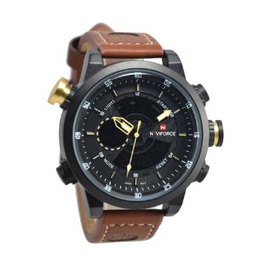 Naviforce NF9081M Jam Tangan Pria - Coklat Hitam gold