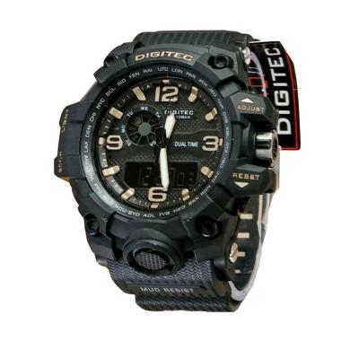 Digitec Dual Time DG2093 Jam Tangan Sport Pria - Black Gold