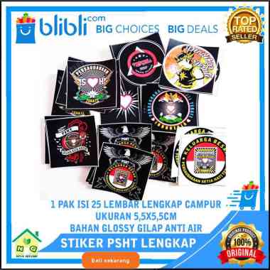 PSHT Stiker PSHT Random Acak Campur Aneka Gambar Lambang Logo Pencak Silat SH Terate 1922 Glossy Gil