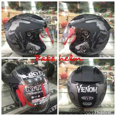 KYT DJ Maru Venom Half Face Helm XXL BLACK GREY