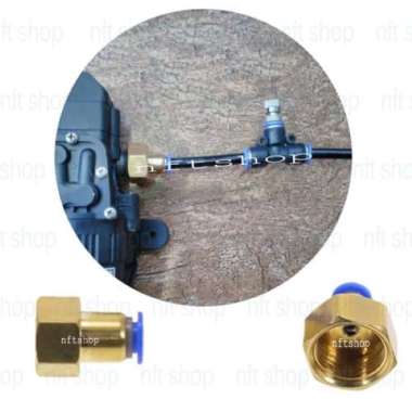 Fitting Pneumatic Female Pompa DC 6mm Kuningan