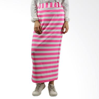 Heart and Feel 3006.R1 Stripes Pinky Skirt Rok Wanita - Pink