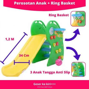 Perosotan Anak Seluncuran Ring Basket Mainan Edukasi Prosotan - Hijau Hijau