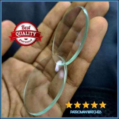KACA JAM TANGAN DATAR BENING MODEL SIKU TEBAL 4mm DIAMETER 300mm - 450mm ALAT SERVICE JAM