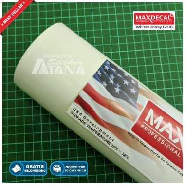 Skotlet Putih Glossy Scotlet MaxDecal Stiker Metalik Sticker Meteran Roll Scotlite Sepeda Motor Scot