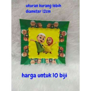piring kertas ulang tahun karakter nussa rara nusa dan rara isi 10 pcs hijau